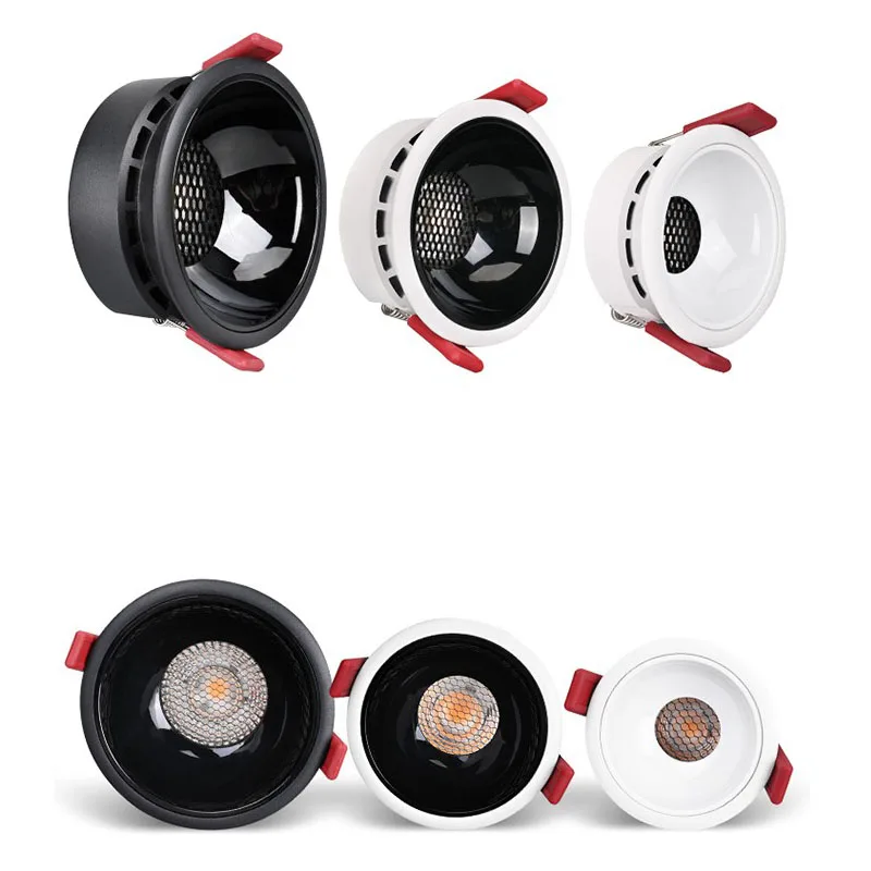 

7W 9W 12W 15W 18W 25W Recessed Ceiling Downlight lamp honeycomb cob led spot lights Ceiling Fixtures Lighting AC85-265V