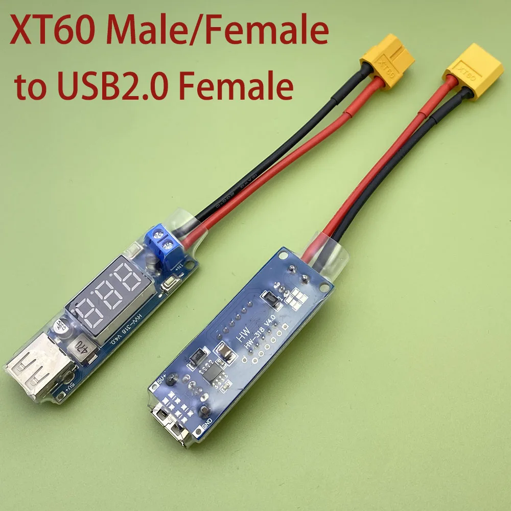 2S-6S Lipo batterie XT XT60 prise vers USB 2.0 5V 2A connecteur de Charge convertisseur adaptateur LCD T prise Batteries module de télécommande – Image 2