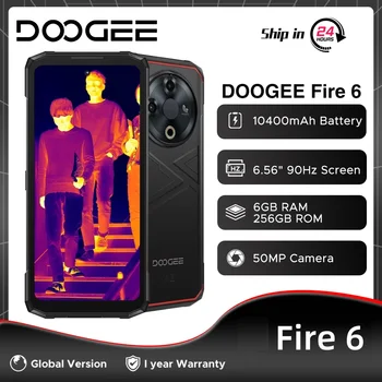 Versione globale DOOGEE Fire 6 Telefono robusto 16GB 256GB Imaging termico Display da 6,56" 90Hz Batteria da 10400mAh Unisoc T606 Android 14