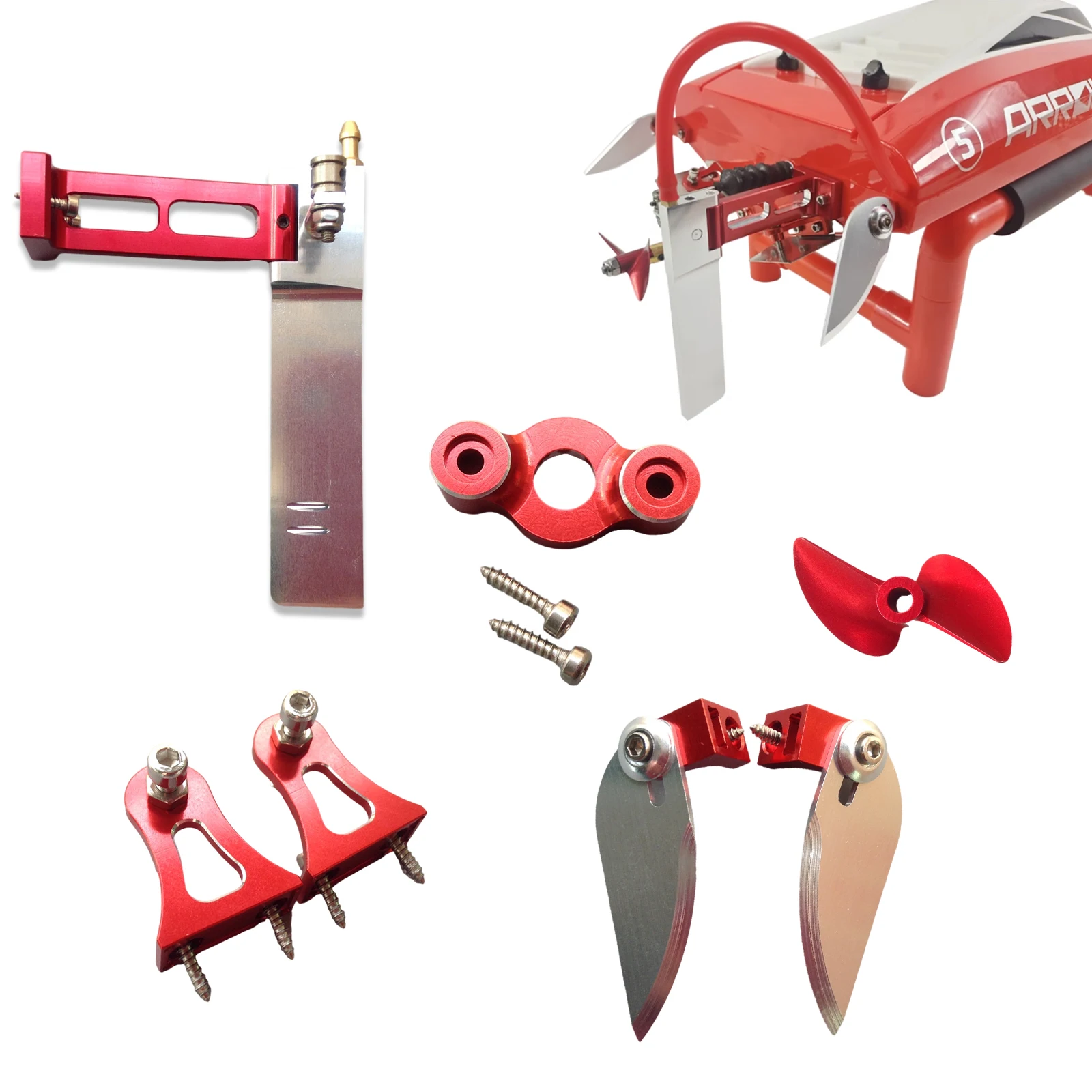 Parti Di Aggiornamento Rc Barca Per Udi903 Timone Elica Gira Pinne Brushless Speedboa Jy - Foto 10