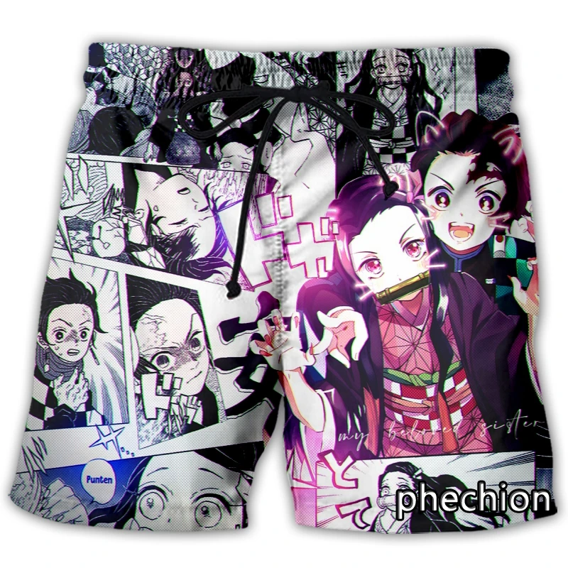 

phechion New Men/Women Demon Slayer Kamado Nezuko 3D Printed Casual Shorts Fashion Streetwear Men Loose Sporting Shorts A58