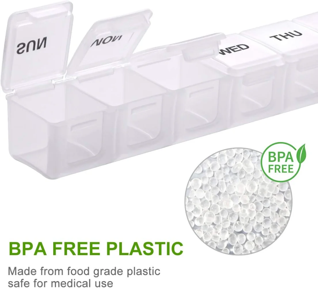 Extra Large Weekly Pill Organizer for Medicines, Vitamins, and Supplements