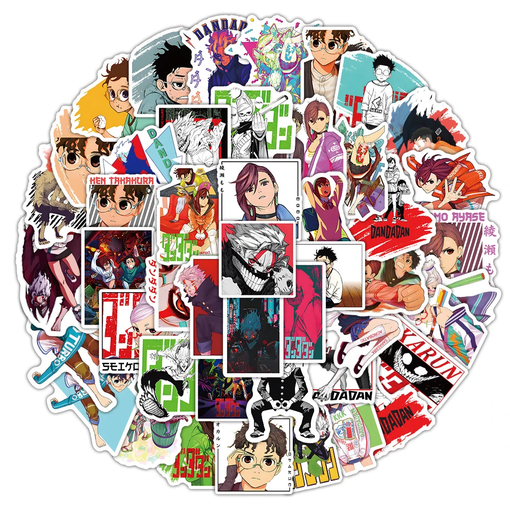 10/30/50pcs Cool Horror Anime Dandadan Stickers Decals Laptop Fridge Skateboard Travel Luggage Waterproof Sticker for Kid Toys