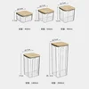 450/650/900/1400/2000ML Plastic Food Sealed Storage Box with Bamboo Lid Coffee Beans Kitchen Storage Containers Organizer Bottle 6