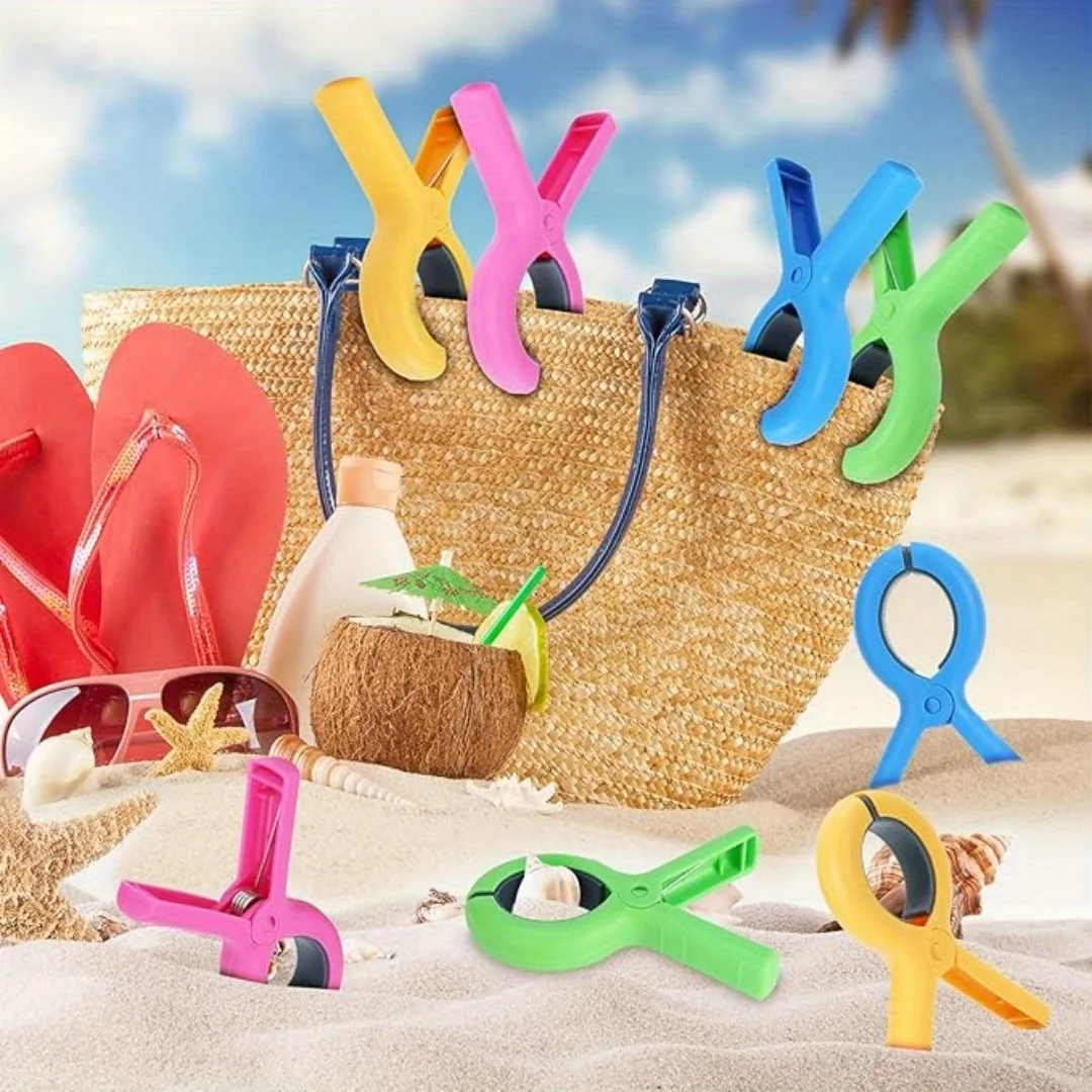 4/8Pcs Beach Towel Clips for Beach Chairs, Towel Holder Clips for Chair Pool on Cruise,Heavy Duty Clothes Pins, Strong Clips