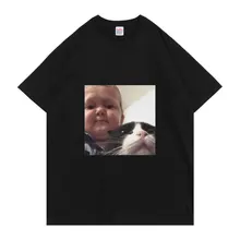 

Hasbulla Fighting Meme Mini Khabib Blogger Fashion Print Pattern Short-sleeved Cotton Tshirt Casual Loose All-match T-shirt Tops