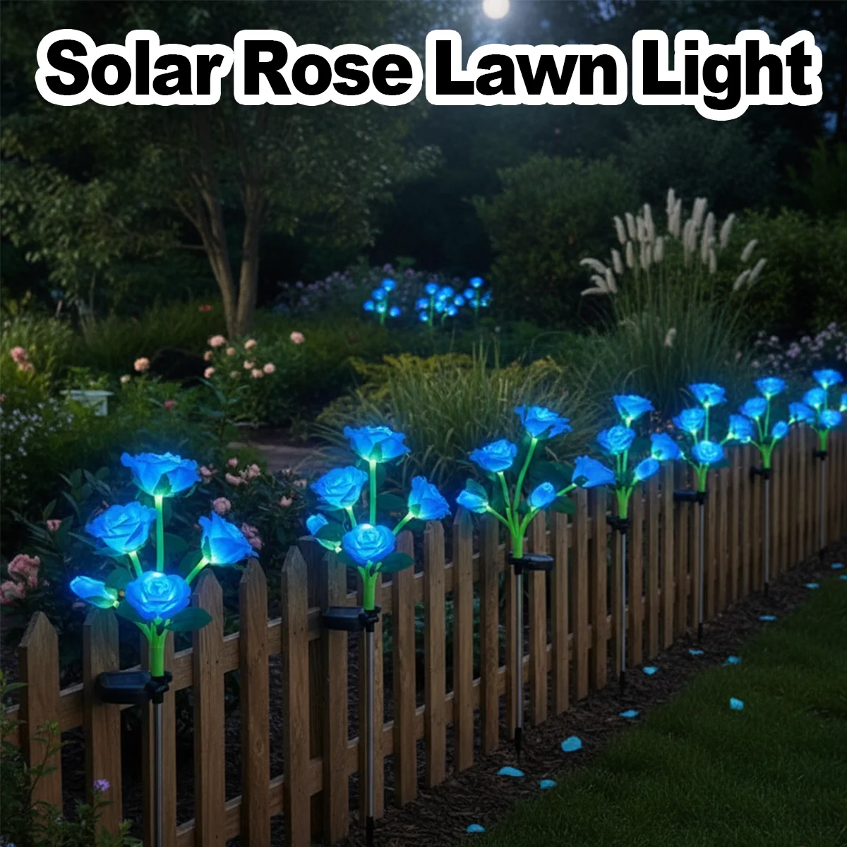 5 رؤساء ضوء الشمس أضواء الشوارع في الهواء الطلق ديكور مقاوم للماء Led حديقة الحديقة ديكور سياج أبيض تعمل بالطاقة الشمسية فناء الفيضانات