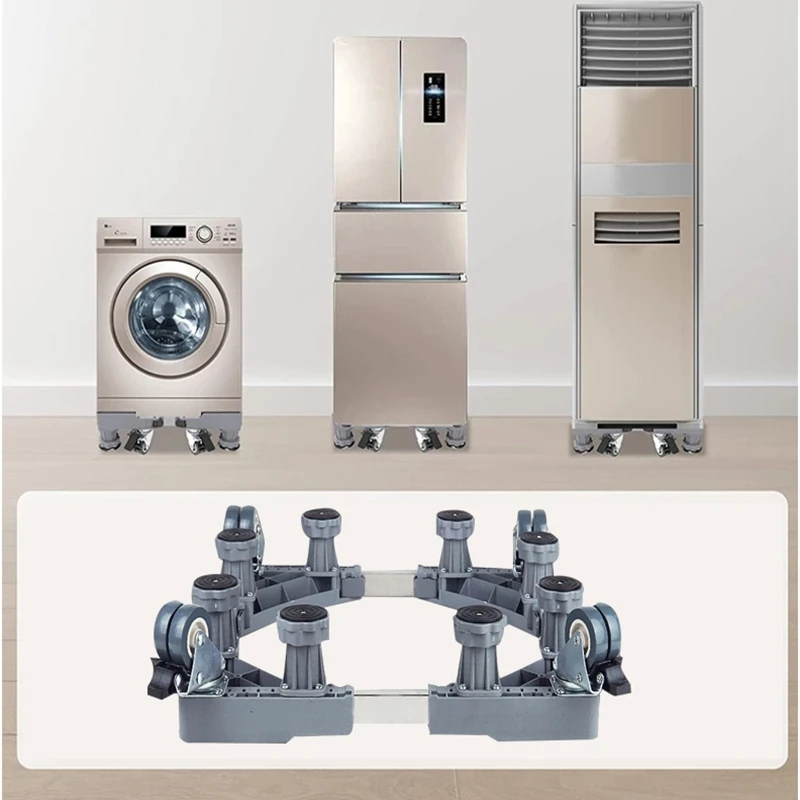 

Washing Machine Stand Adjustable Refrigerator Raised Base Mobile Roller Bracket Wheel Home Bathroom Kitchen Accessories