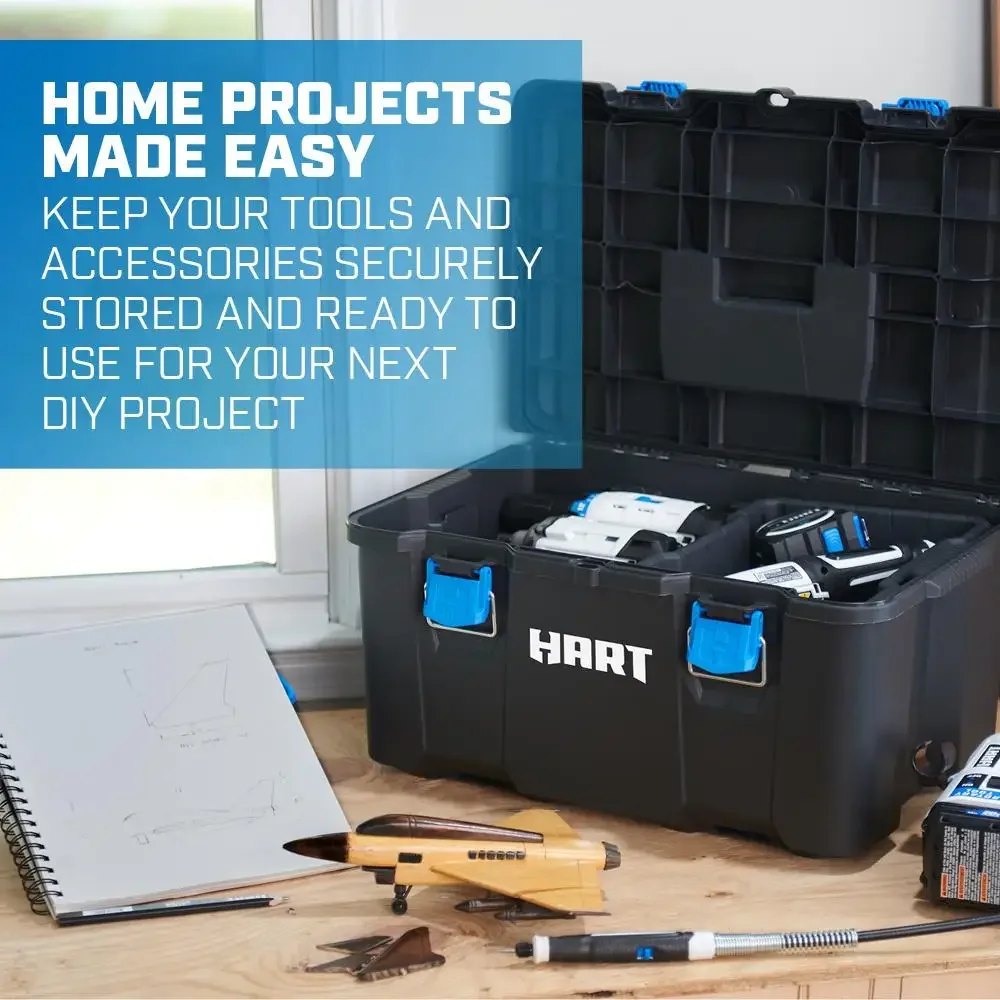 21" Modular Tool Box System with Interior Organizer Tray Heavy-Duty Latches Reinforced Hinge and Locking Point Durable and 3