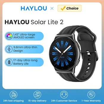 HAYLOU Solar Lite 2 Smartwatch 1.43'' AMOLED Display 24h Health Monitoring 150+ Sports Modes Voice Calling Smart Watch 1ATM