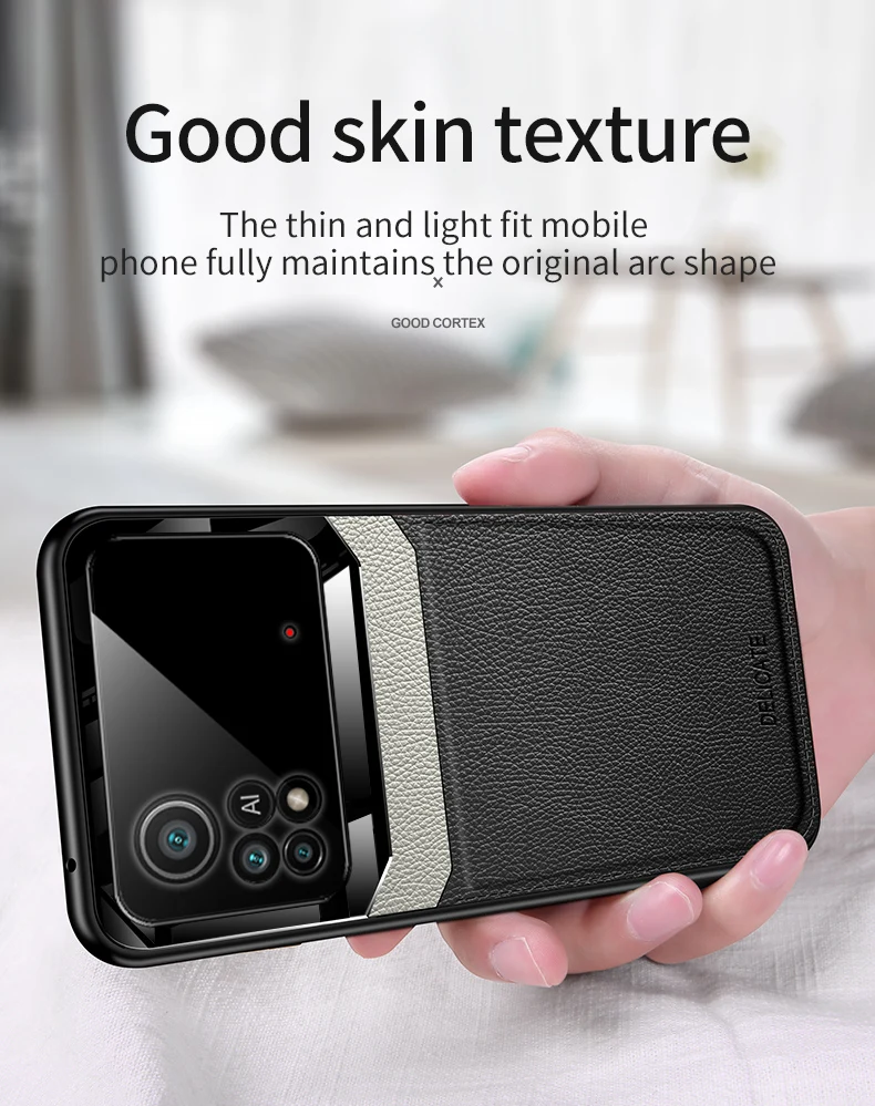 KEYSION Moda Custodia Antiurto per POCO X4 Pro 5G PU Pelle Specchio Vetro Molle Del Silicone Del Telefono Della Copertura Posteriore per Xiaomi POC_voghion.com