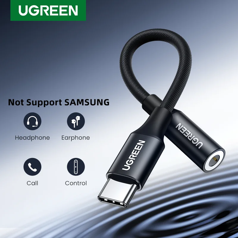 UGREEN Type c to 3.5mm Headphone jack 3.5 AUX USB C Cable Audio USB C Adapter HUAWEI Xiaomi Mi 10 Oneplus 7T pro