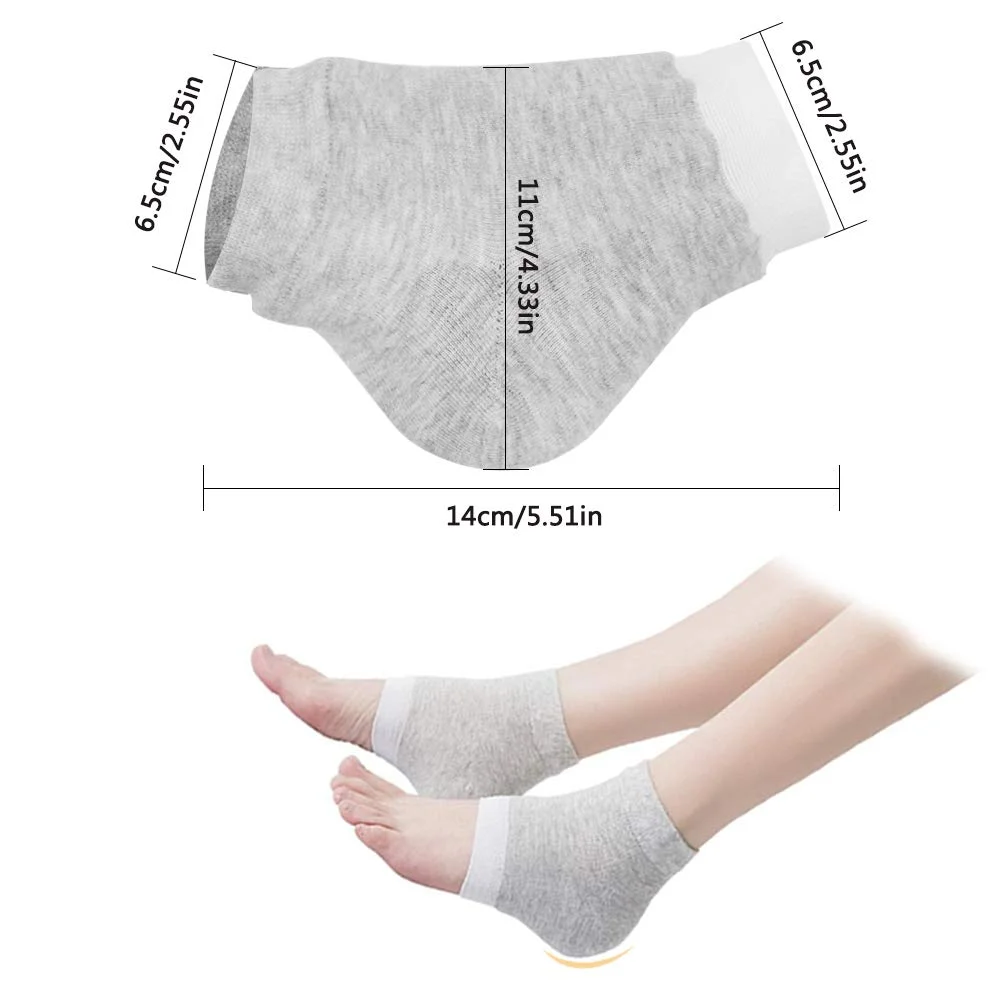 Moisturizing Socks, Moisturizing/Gel Heel Socks for Dry Cracked Heels,  Ventilate Gel Spa Socks to Heal and Treat Dry, Open Toe Socks, Gel Lining