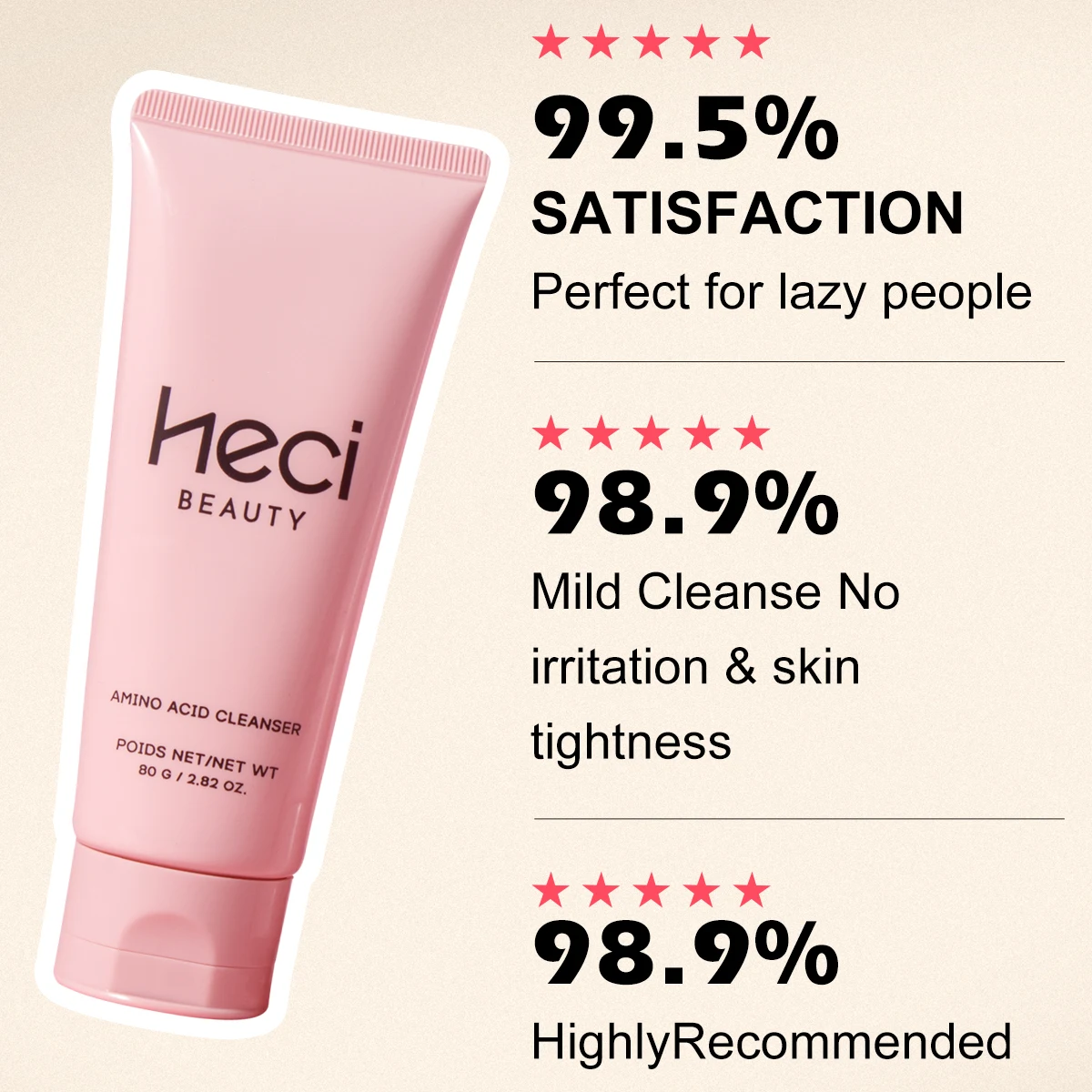 Amino Acid Face Wash Foam For Sensitive Skin Vitamin-E Nourishing Face Cleanser Gentle Cleansing Makeup Removing Facial Cleanser 3