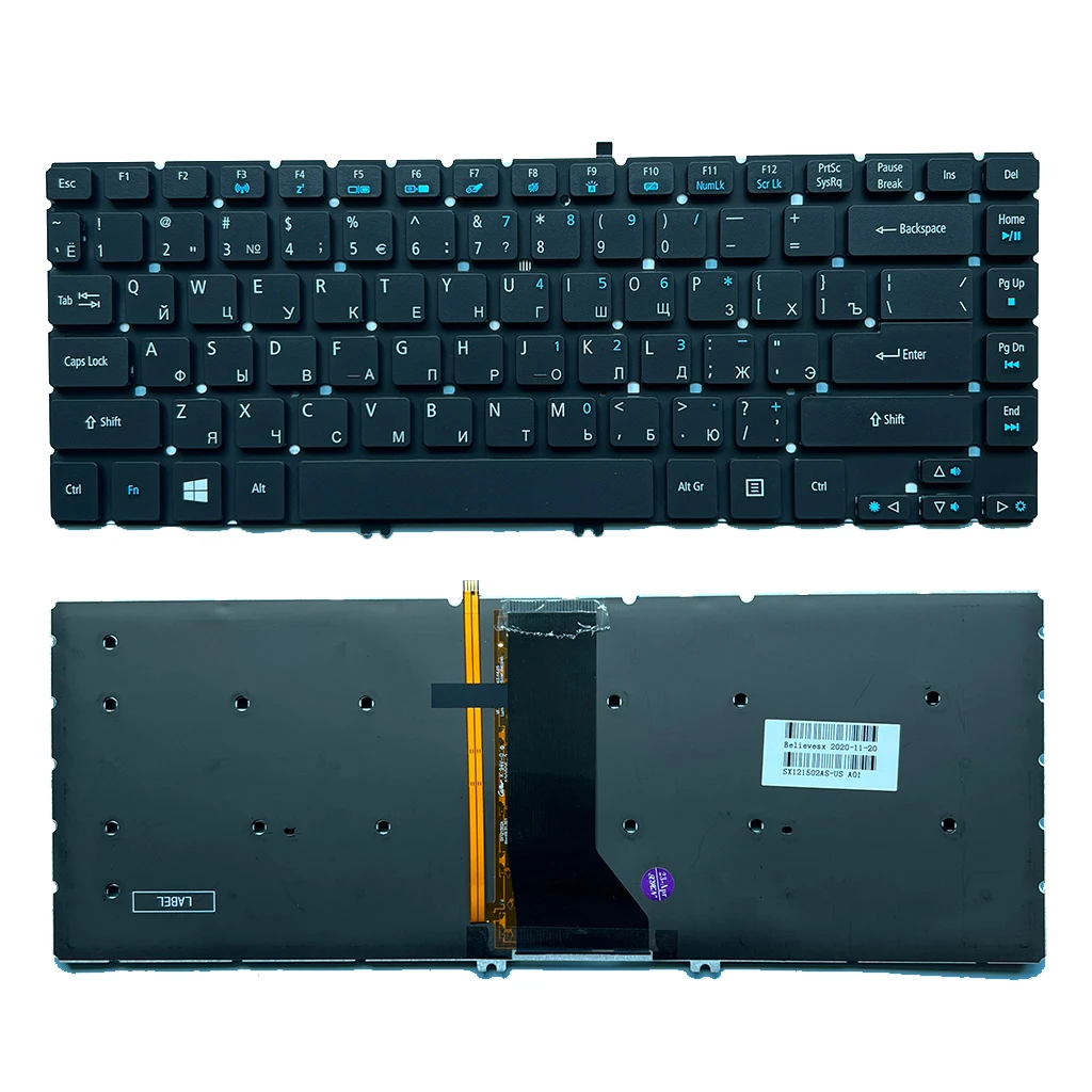 

Новая русская клавиатура US для Acer Aspire R7 R7-572 R7-572G R7-571 MS2317 с подсветкой английский RU черный