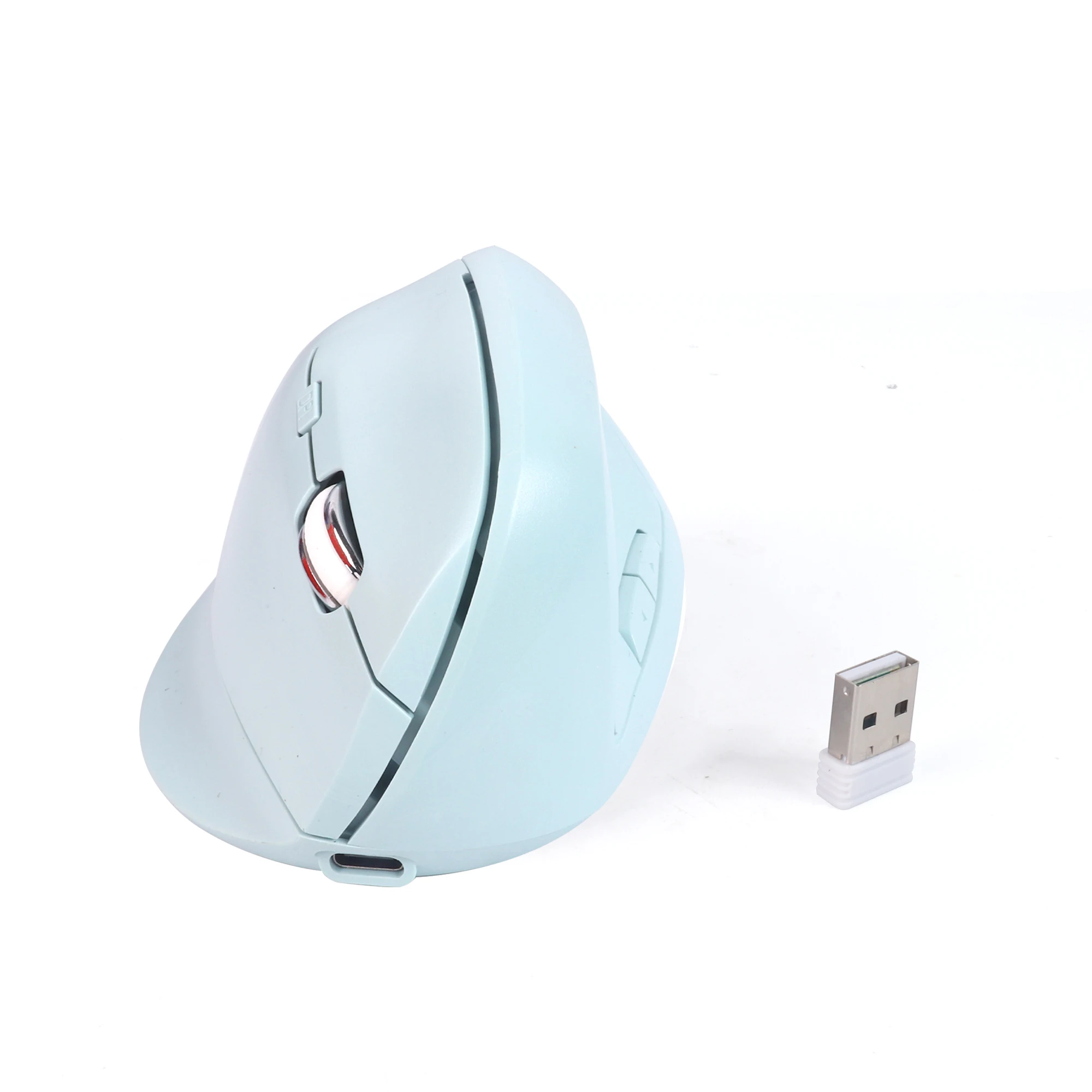 Ergonomic Dual-Mode Wireless Vertical Mouse with Rechargeable Battery and Quiet Clicks