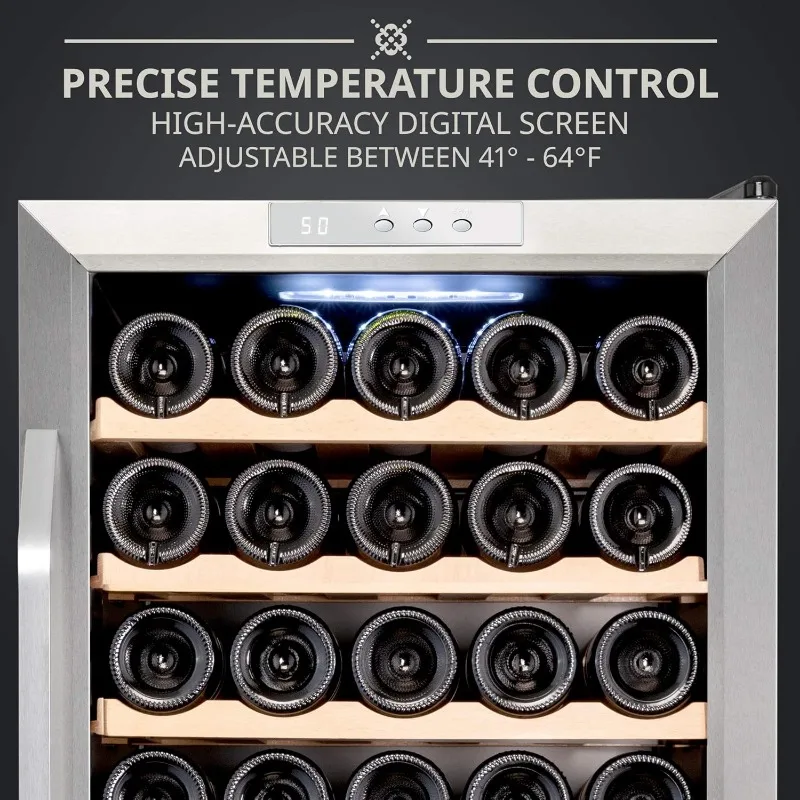 34 Bottle Compressor Wine Cooler Refrigerator w/Lock | Large Freestanding Wine Cellar For Red, White,Champagne or Sparkling Wine 3