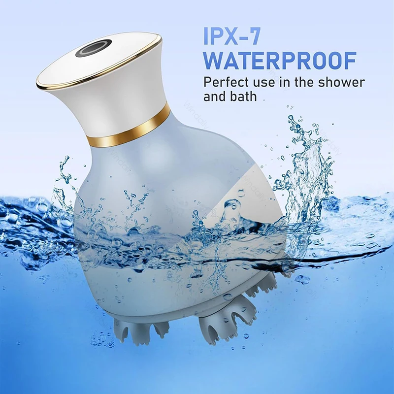 2025 Electric Cordless Head Scalp Massager With 4 Kneading Massage Heads Hair Growth Body Stress Relax Relaxtion Cat Pet Claw