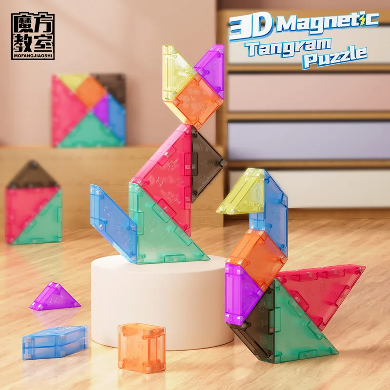 

[Funcube] Moyu 3D Magnetic tangram Puzzle Toy for Kids Kindergarten Classic Educational Montessori Tangram Creative Brain Teaser