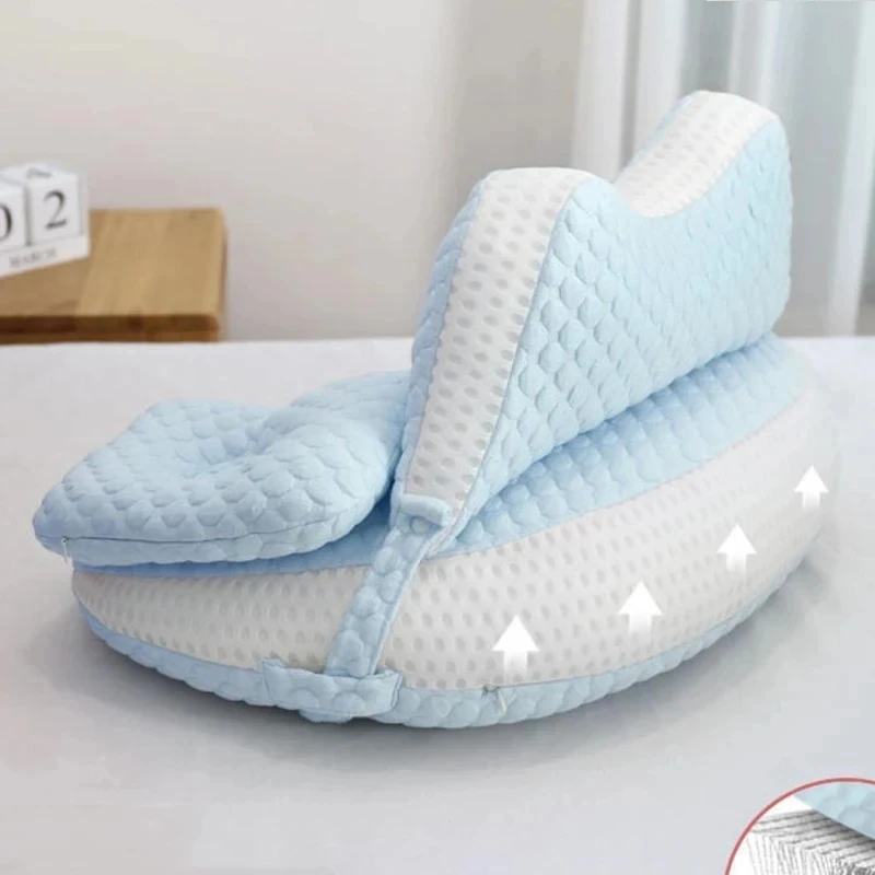 Solid Color Splicing Baby Nursing Pillow Multifunction Pregnant Mother Waist Protect Pillow Newborn Soft Breathable Sleep