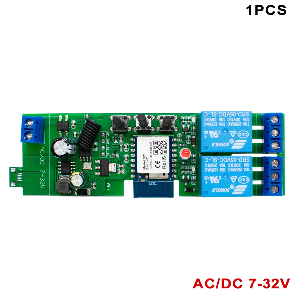 Smart WiFi Relay Switch with Timer & Dry Contact Control – Voice Assistant Compatible