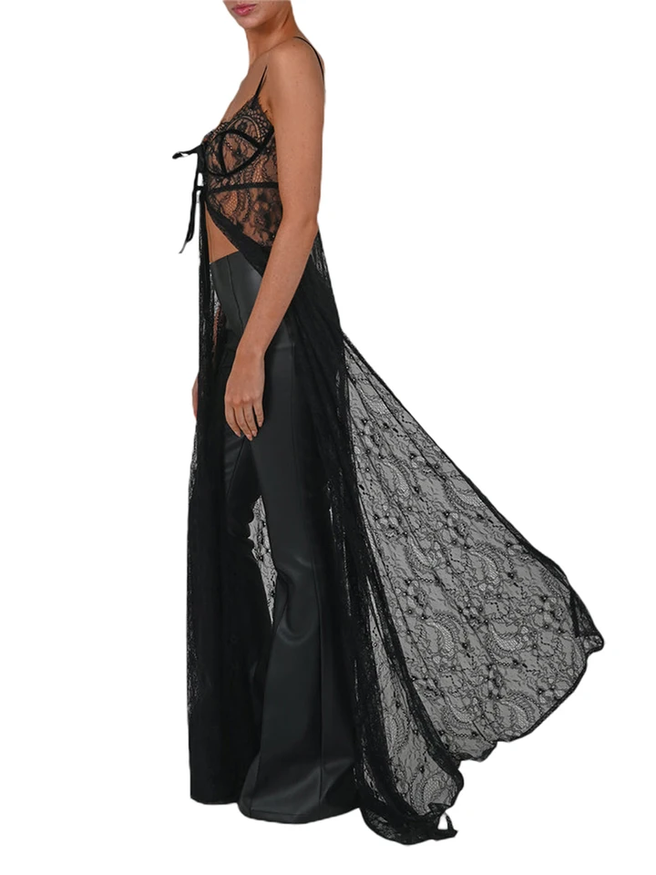 Abito Estivo Lungo Da Spiaggia Con Paillettes - Vestito Trasparente Senza Maniche Con Spacco Alto, Morbido In Poliestere, Taglie S-XL, Perfetto Per Serate E Feste - 3