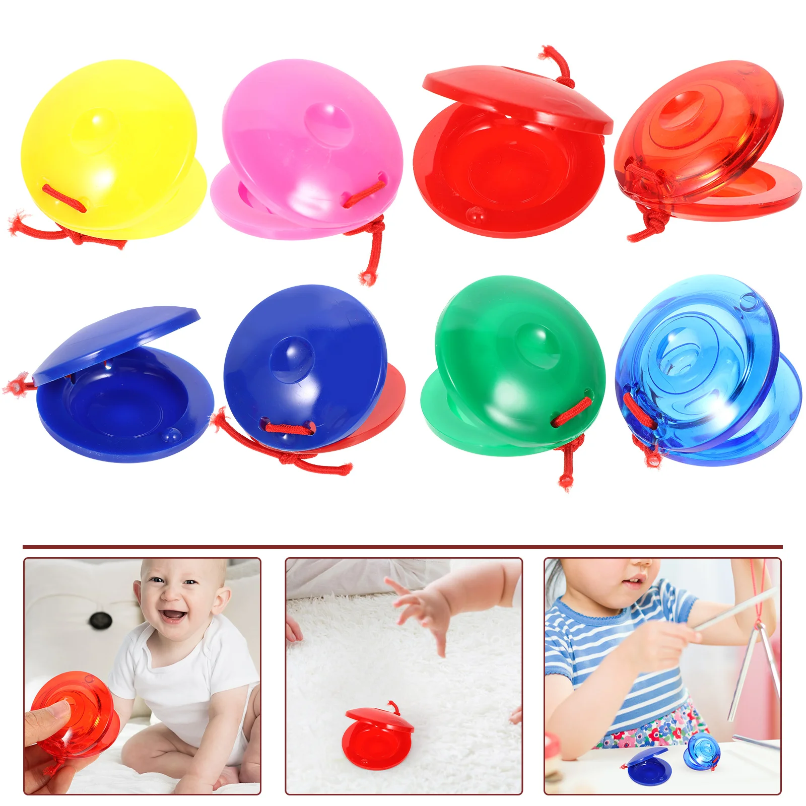 

Castanets Percussion Musical Instruments Plastic Castanets Percussion Instruments Kids Education Toys (Random Color)