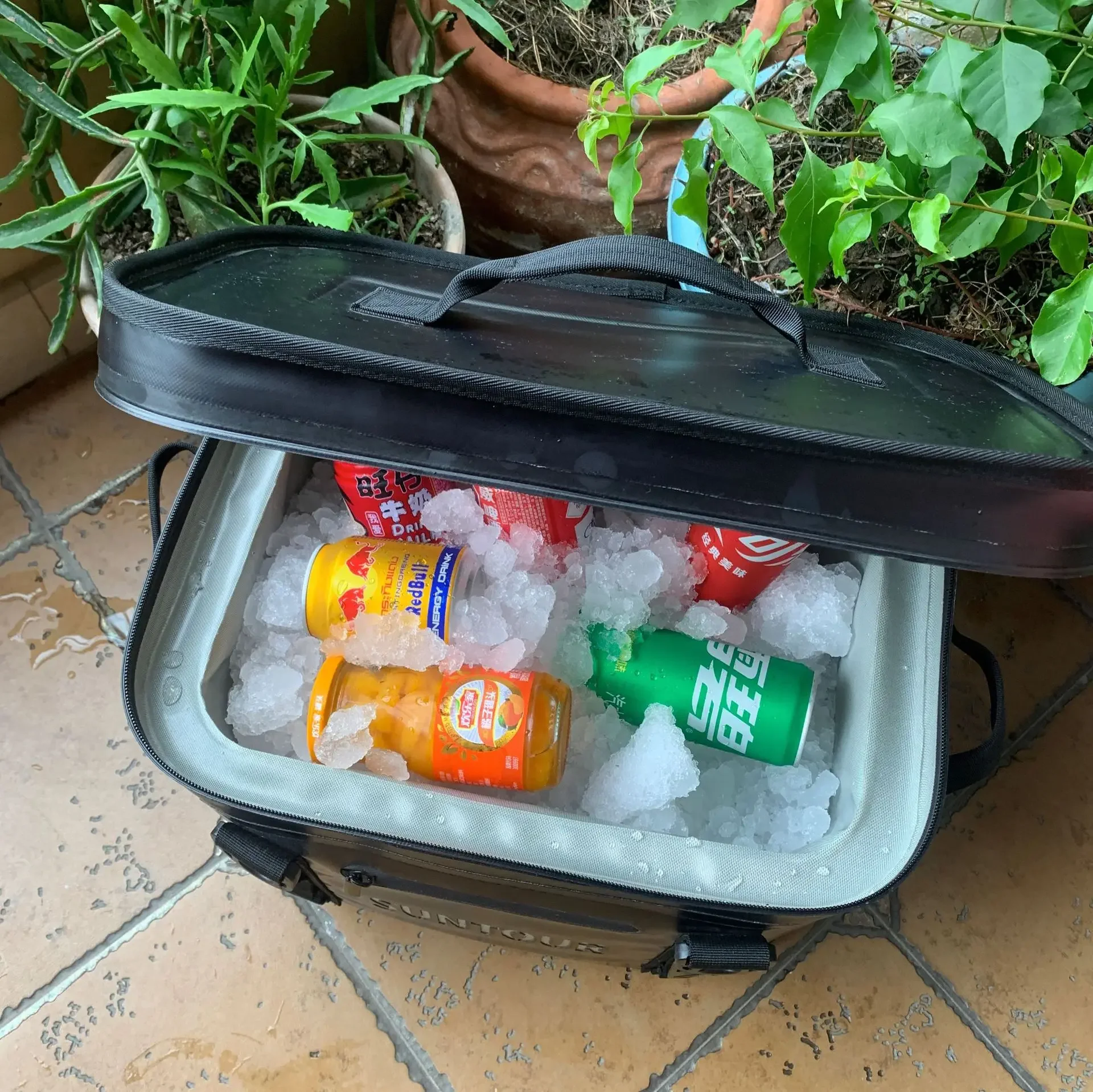 Waterproof Food Thermal Bag Insulated TPU Soft Ice Cooler Backpack Foldable Insulated Lunch Travel Picnic Zipper Cooler Bag