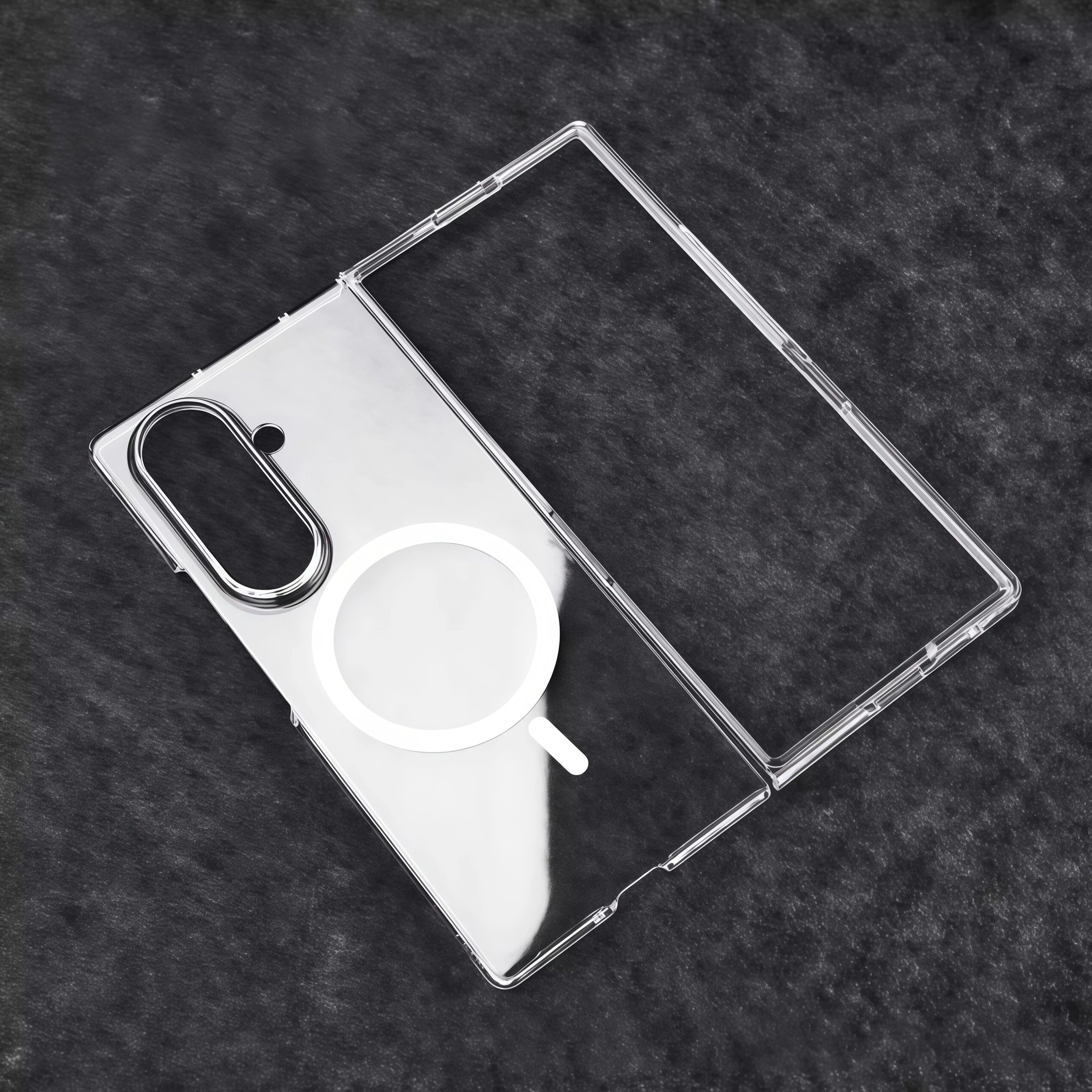 Transparent Magnetic Shockproof Phone Case with PC Back Cover