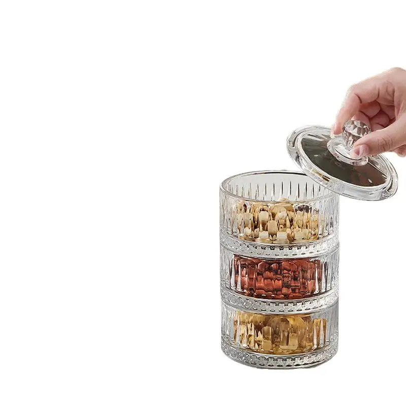 1PCS Mini Glass Storage Box Transparent Jewelry Storage Box Container Portable Earring Ring Earplugs Packaging Storage Case