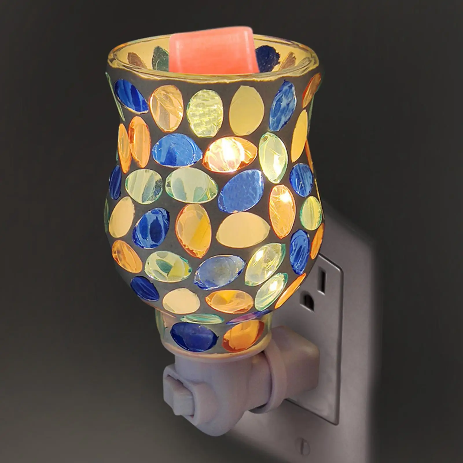 Wax Melt Warmer Lamp Creative Usplug Burner Ornament Diffuser Candle Decorative Mosaic Night Light for Kitchen Office Wax Melt Warmer Lamp Creative Usplug Burner Ornament Diffuser Candle Decorative Mosaic Night Light for Kitchen Office