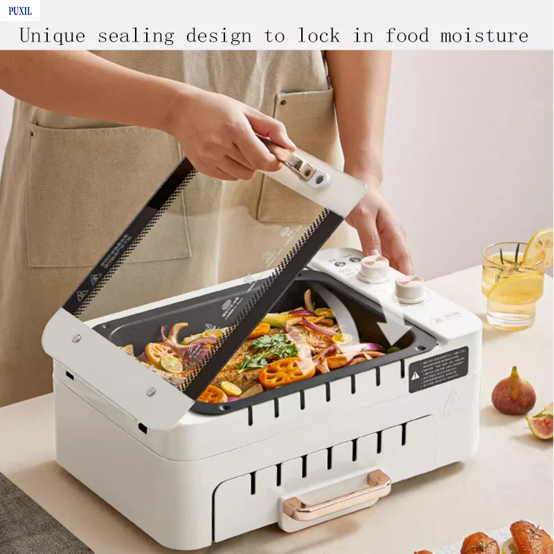 3 In 1 Electric BBQ Kebab Grill Machin Household Automatic Rotating Skewers Machine Indoor Smokeless Barbecue Grill Oven 2