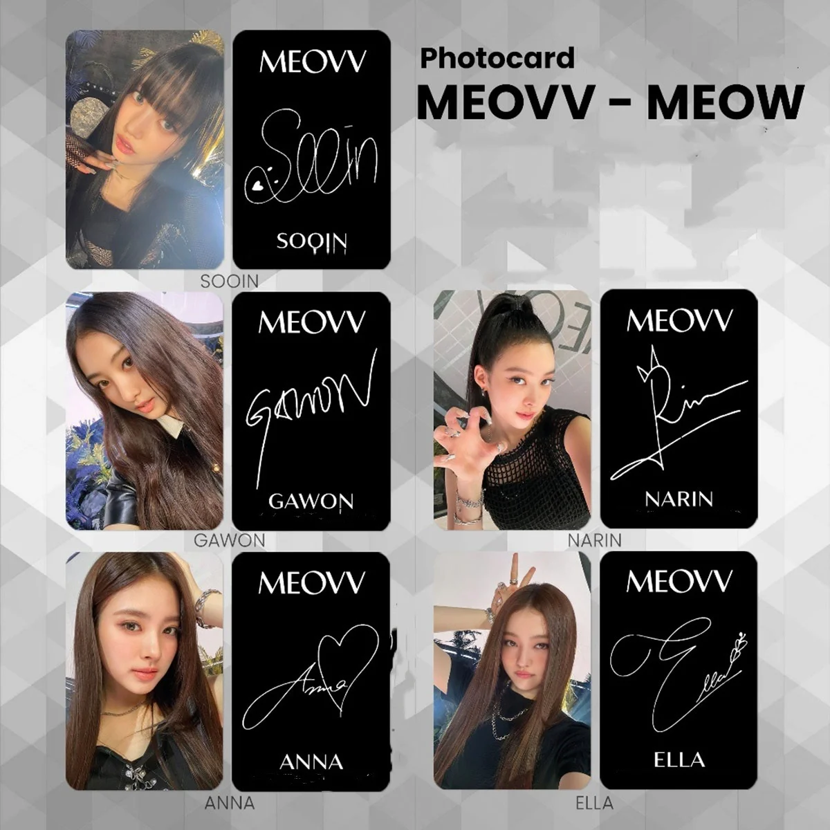 5Pcs/Set Kpop MEOVV Postcard Double Side Printing Photocard High