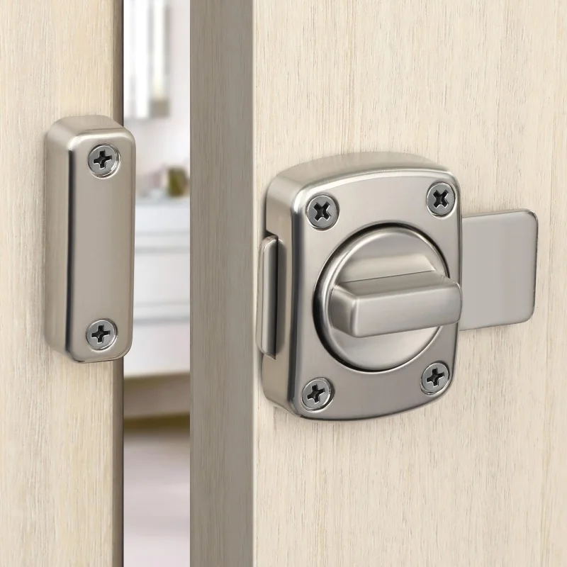 180&deg; Double Sided Rotate Bolt Latch Gate Latches Door Slide Lock Twist Rotating Barrel Lock Home Security Latch Toilet Door