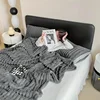 Thickened Striped Warm Blanket Winter Autumn Warm Blankets Soft Coral Fleece Sofa Bed Throw Blankets Winter Office Nap Blanket 3