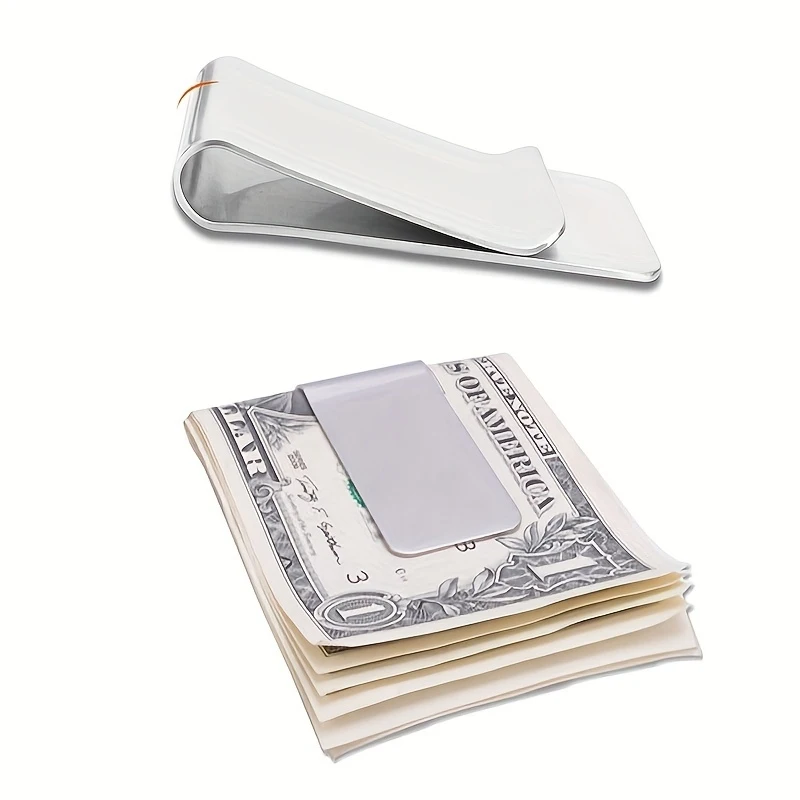 Men's Minimalist Stainless Steel Cash and Card Wallet