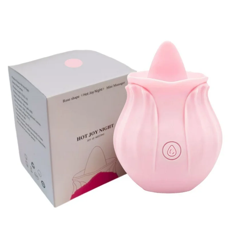 Rose Toy Tongue Licking Vibrator for Women Clit Stimulator Nipple Vibrating Massager Female G Spot Masturbator Sex Toy for Adult