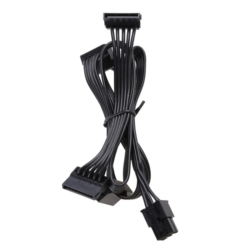 G1G2G3 전원 모듈형 18AWG 검정색 플랫라인 40cm+15cm+15cm+15cm용 6핀 4 전원 공급 장치 케이블