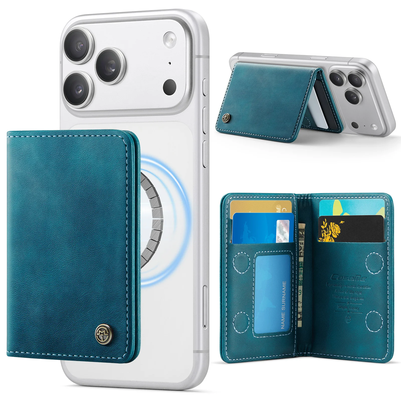 Universal Magnetic Card Holder Wallet with Skin Feel Finish