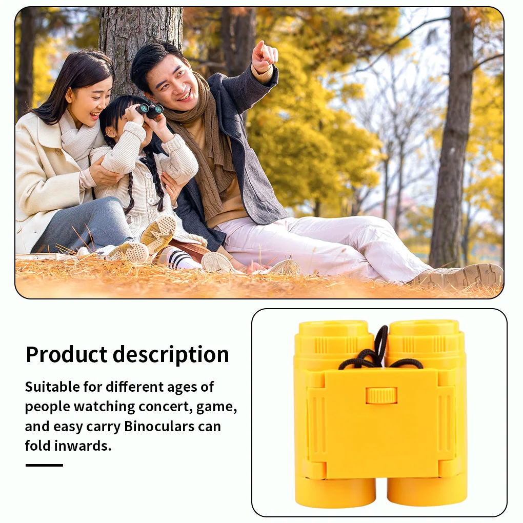 Telescope Kid Strap Children Binocular Binoculars Toy Concert Game Travel Kindergarten Education Teaching Aids Yellow 6