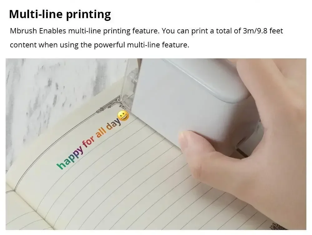 GlowMart High-Resolution Handheld Printer Portable Mini Impresora Portatil Printer for Crisp and Clear Prints Mbrush