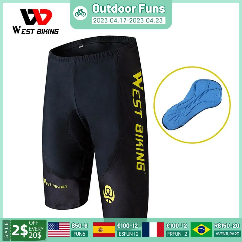 West Biking YP0203116 Bicycle Shorts Breathable Quick Dry 3d Gel Padded Outdoor Sports Riding Underwear Jersey Cycling Shorts