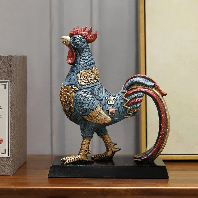 

Vibrant Resin Rooster Desk Decor Symbol of Fortune and Good Luck Colorful Living Room Ornament Ideal Opening Gift