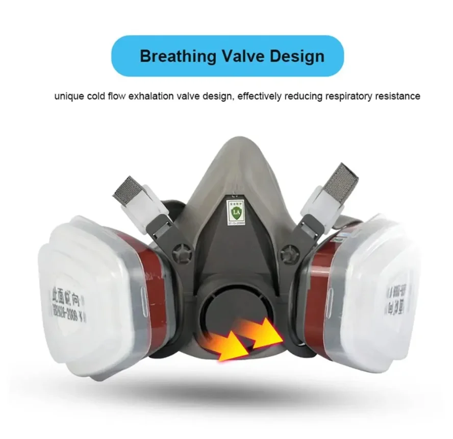 Gas Mask Dust Mask Face Respirator 6200 Respirator Set Vehicle Painting Spray Cartridge Box 6001 Organic Acid Vapors 5n11 Filters Dust-Proof Mining