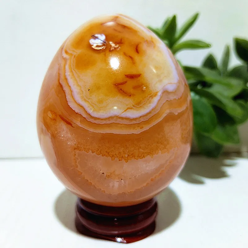 Natural Red agate beautiful egg shape Stones And Crystals Feng Shui Witchcraft Energy Room Decorations 2