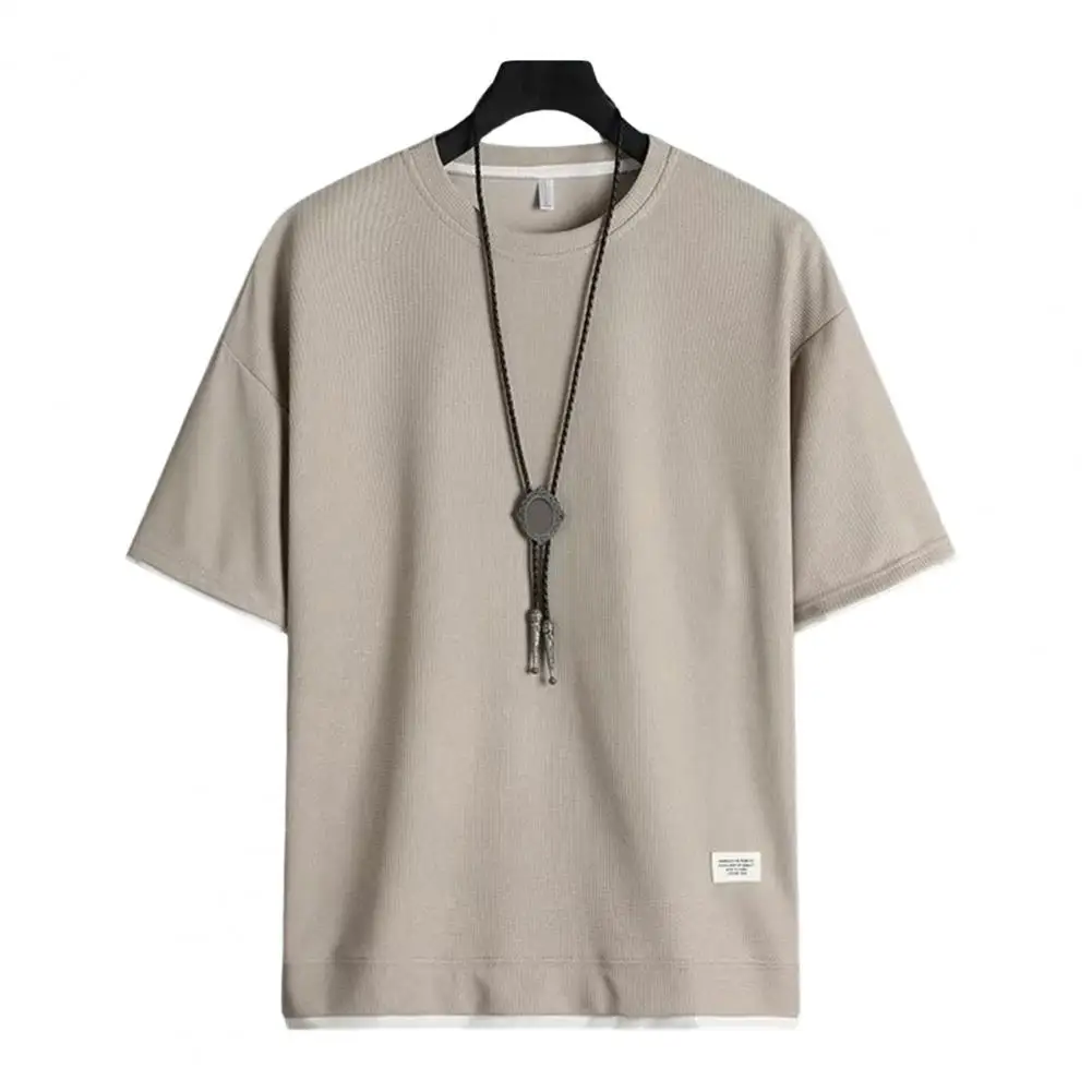 Camiseta Básica De Algodón Para Niño - Manga Corta, Corte Holgado, Blanca, Talla 6-12 Meses