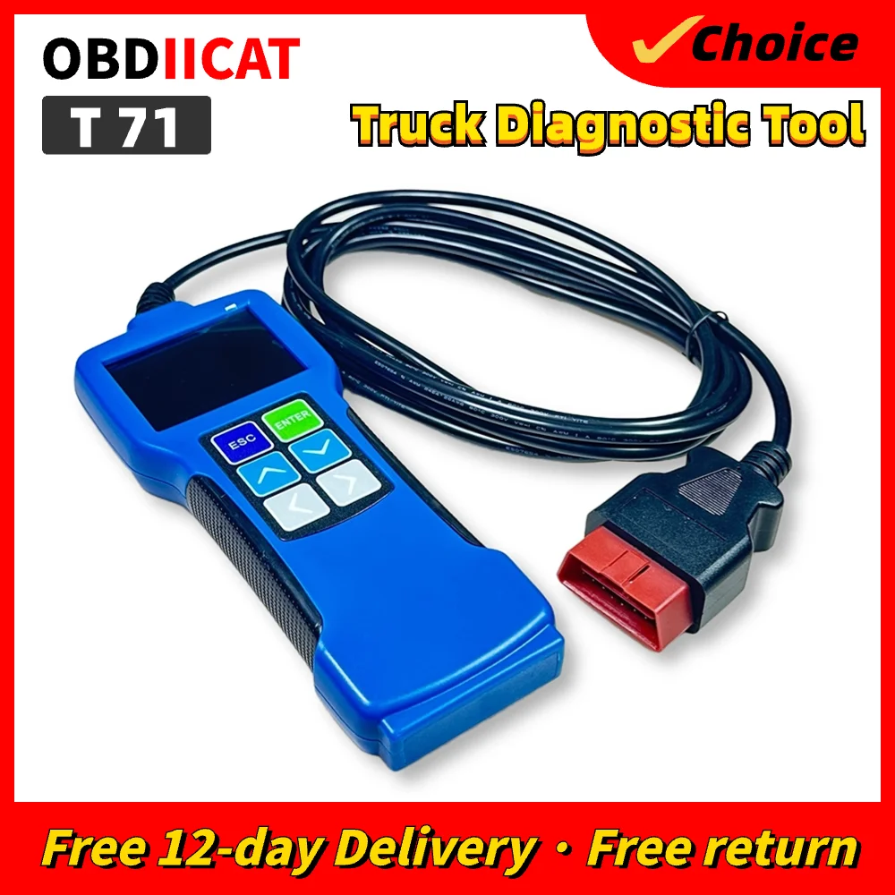 

OBDIICAT T71 Code Reader Diagnostic Tools For Heavy Truck And Bus OBD2 Code Reader With J1939 J1587 1708 Protocol OBD OBD2