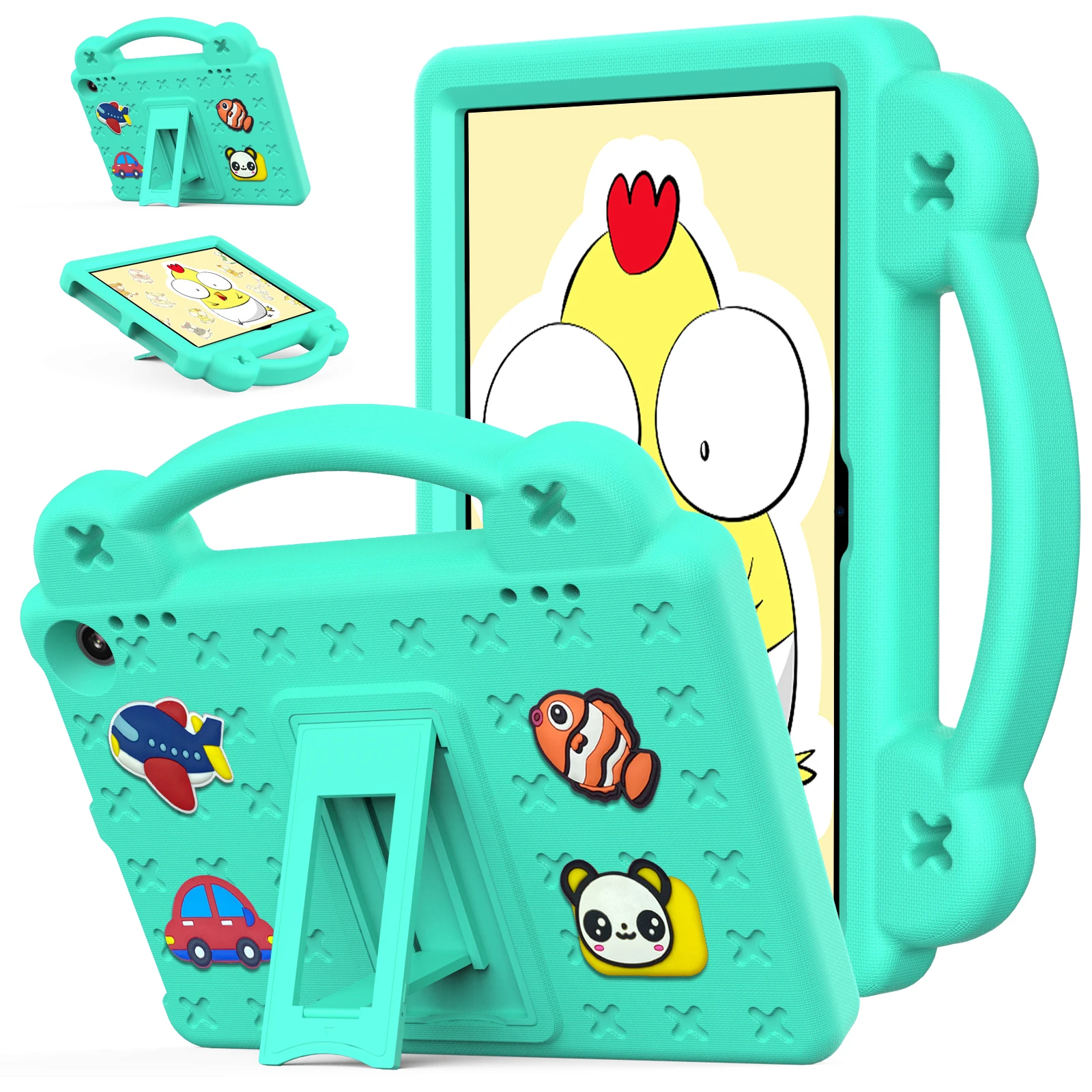 Cartoon EVA Tablet Case with Handle and Shoulder Strap
