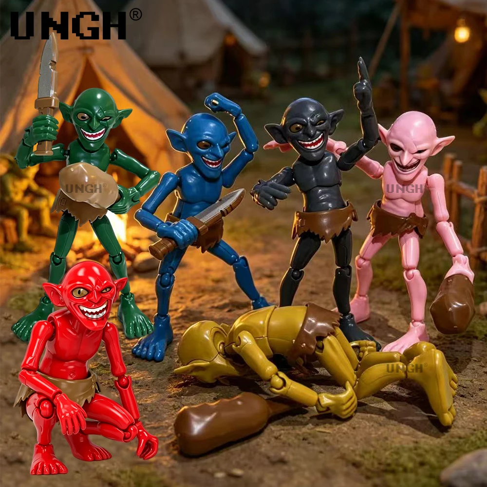 Goblin Multi-Gelenk-Roboter-Elfen-Bausatz, 3D-gedruckter Baustein, 3D-Puzzle, Spielmonster-Modell, Actionfigur