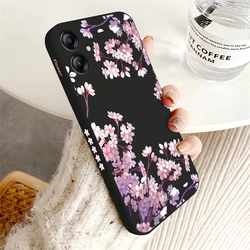Painted Flowers Shockproof Silicone Phone Case - Soft Cover for Galaxy A81 (Black-618)